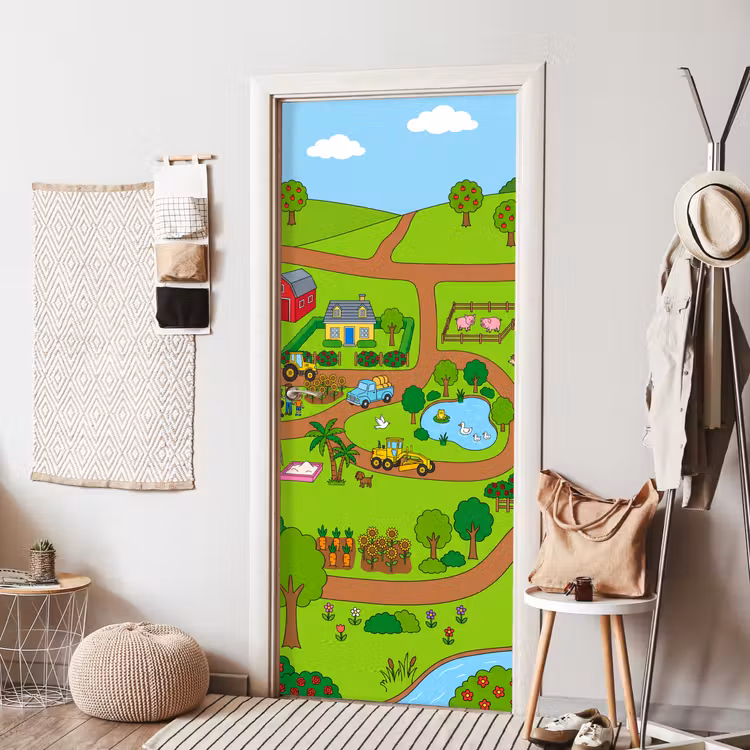 Deursticker - Platteland - Dieren - Cartoon — 8