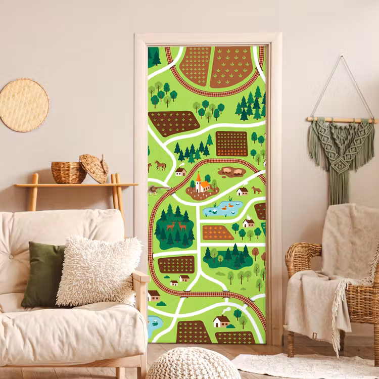 Deursticker - Platteland - Dieren - Illustratie — 4