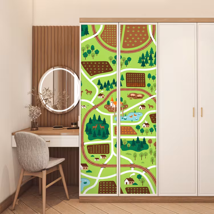 Deursticker - Platteland - Dieren - Illustratie — 5