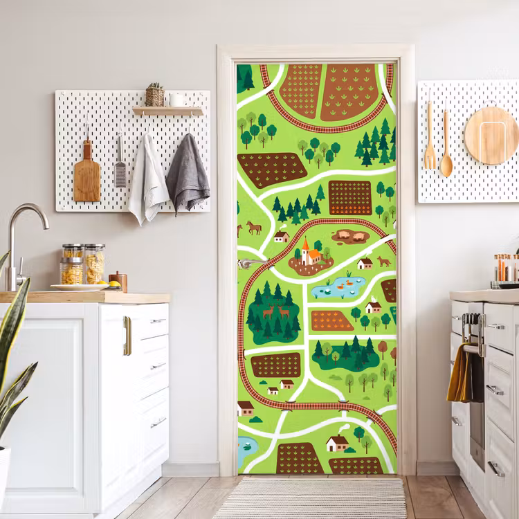 Deursticker - Platteland - Dieren - Illustratie — 7