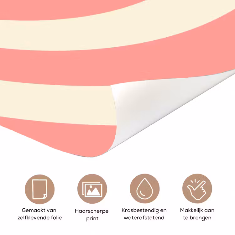 Deursticker - Spiraal - Patroon - Abstract - Roze - Beige — 3
