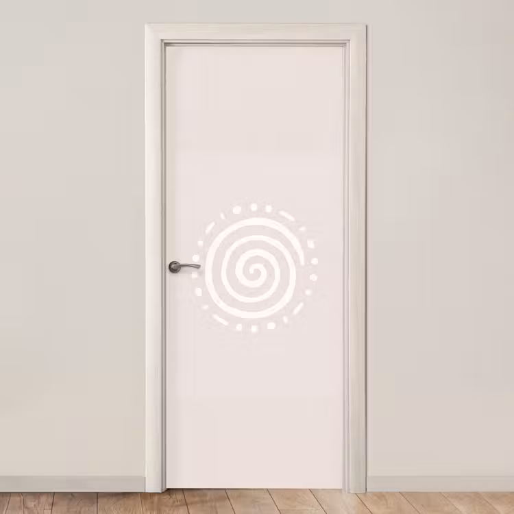 Deursticker - Symbool - Spiraal - Abstract - Minimalistisch - Beige — 1