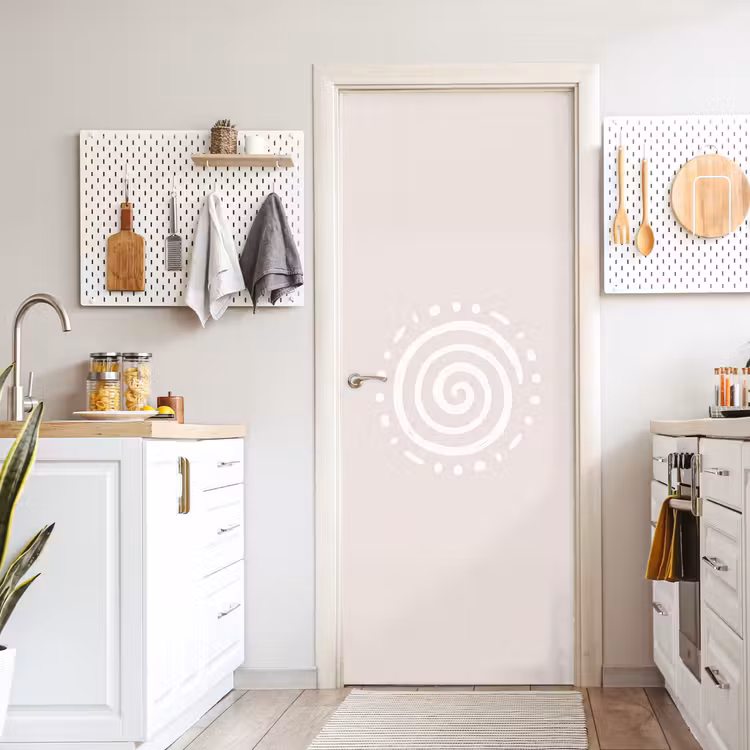 Deursticker - Symbool - Spiraal - Abstract - Minimalistisch - Beige — 7