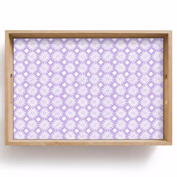 Dienblad - Lila - Botanisch - Bloemen - Margrieten - Patroon — 1
