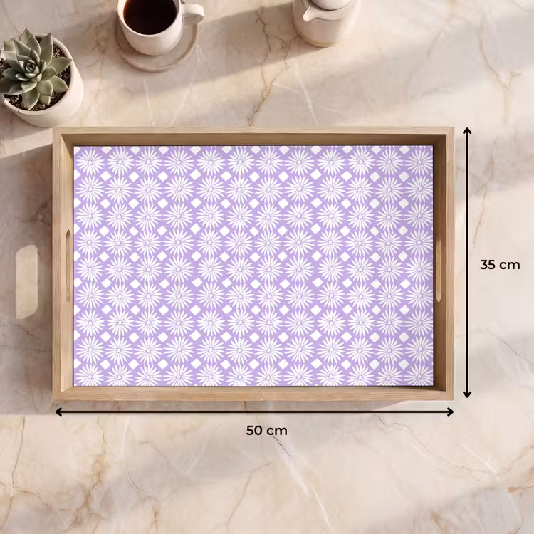 Dienblad - Lila - Botanisch - Bloemen - Margrieten - Patroon — 9