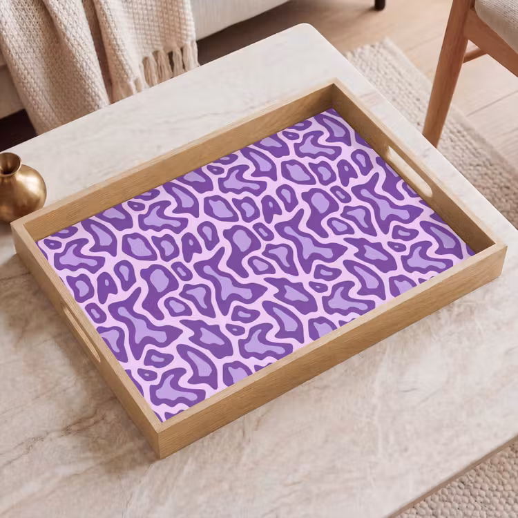 Dienblad - Paars - Abstract - Luipaard - Vlekken - Groovy - Patroon — 2