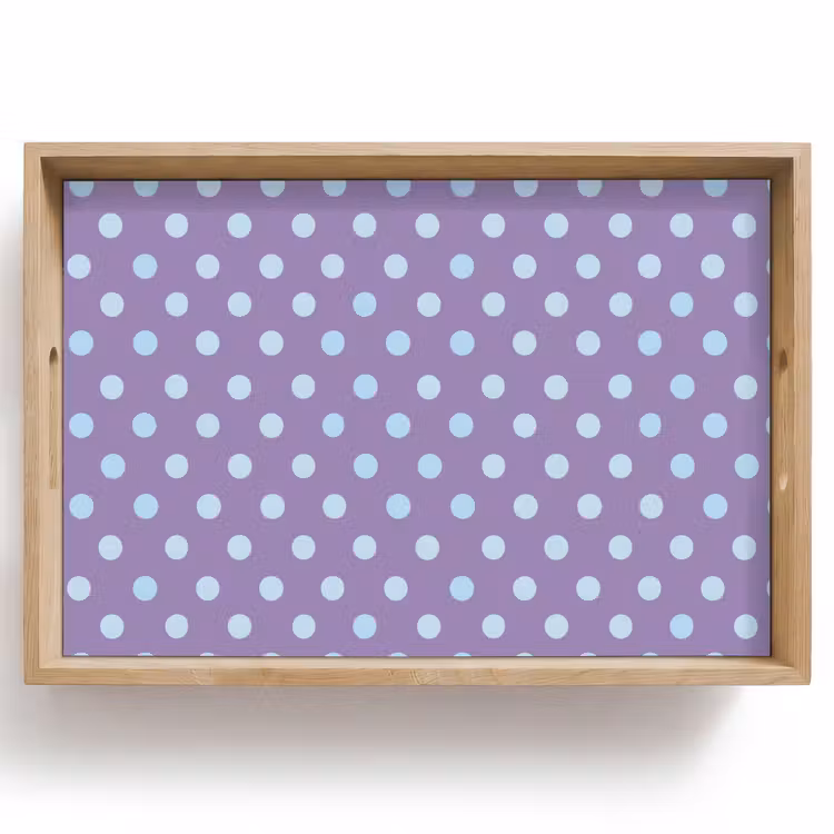 Dienblad - Paars - Blauw - Geometrisch - Stippen - Polka Dot - Patroon — 1