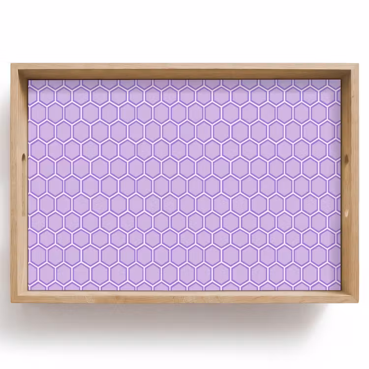 Dienblad - Paars - Geometrisch - Honeycomb - Bijenraat - Patroon — 1