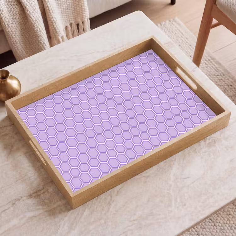 Dienblad - Paars - Geometrisch - Honeycomb - Bijenraat - Patroon — 2