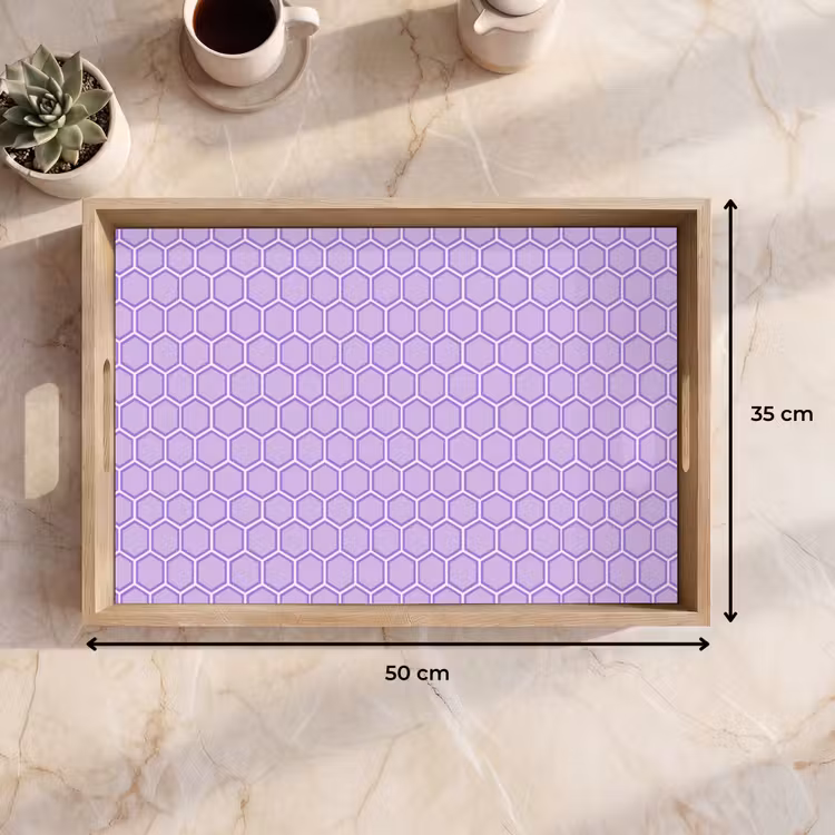 Dienblad - Paars - Geometrisch - Honeycomb - Bijenraat - Patroon — 9