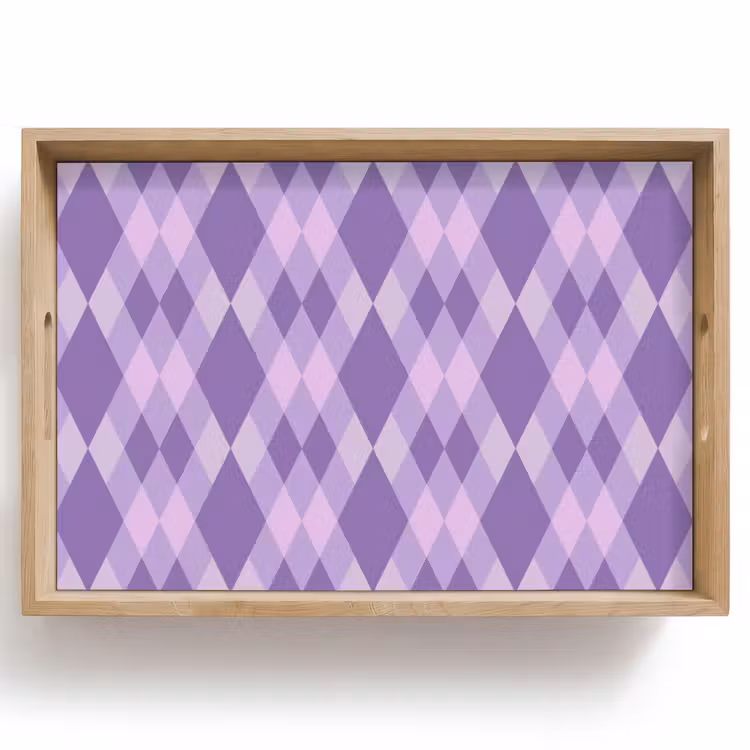 Dienblad - Paars - Geometrisch - Ruiten - Argyle - Patroon — 1