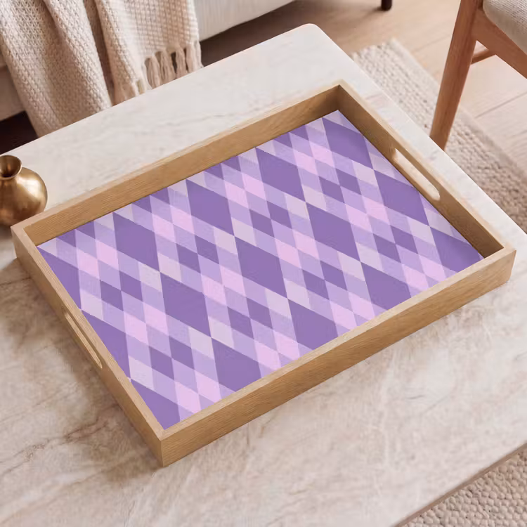 Dienblad - Paars - Geometrisch - Ruiten - Argyle - Patroon — 2