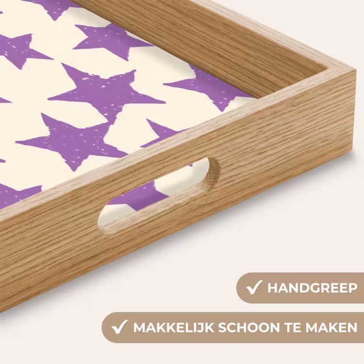 Dienblad - Paars - Geometrisch - Sterren - Stempel - Patroon — 5