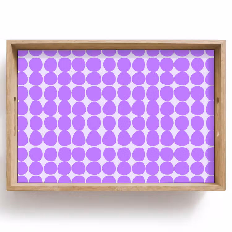 Dienblad - Paars - Geometrisch - Stippen - Polka Dot - Patroon — 1