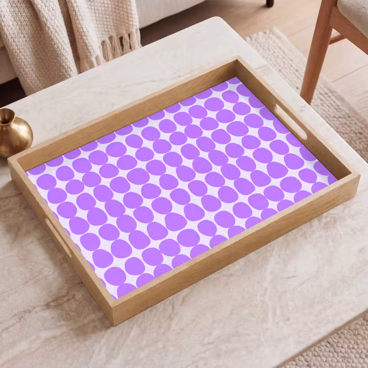 Dienblad - Paars - Geometrisch - Stippen - Polka Dot - Patroon — 2