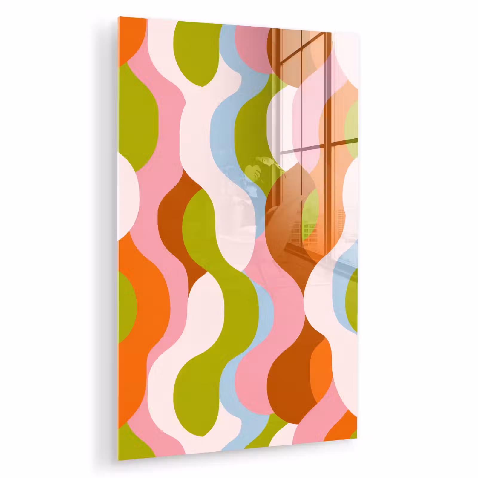 Glas schilderij - Abstract - Vormen - Roze — 1