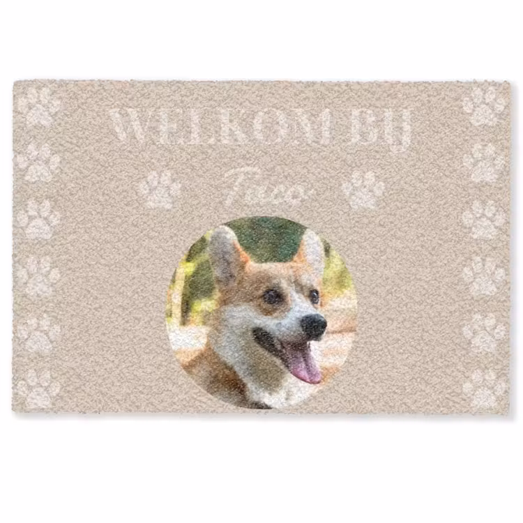 Personaliseerbare deurmat - Eigen - Foto - Rond - Pootjes — 1