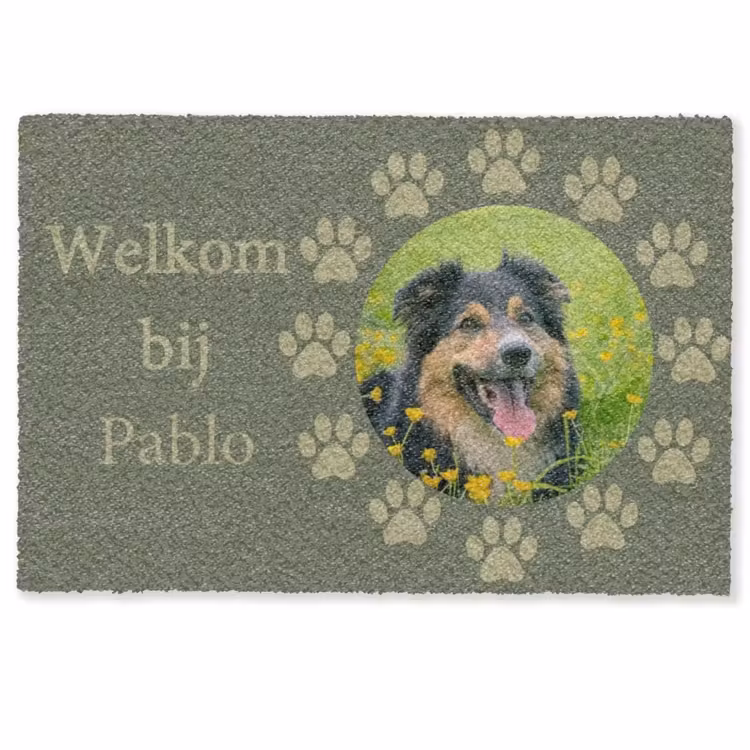 Personaliseerbare deurmat - Eigen - Foto - Rond - Pootjes - Rondom — 1
