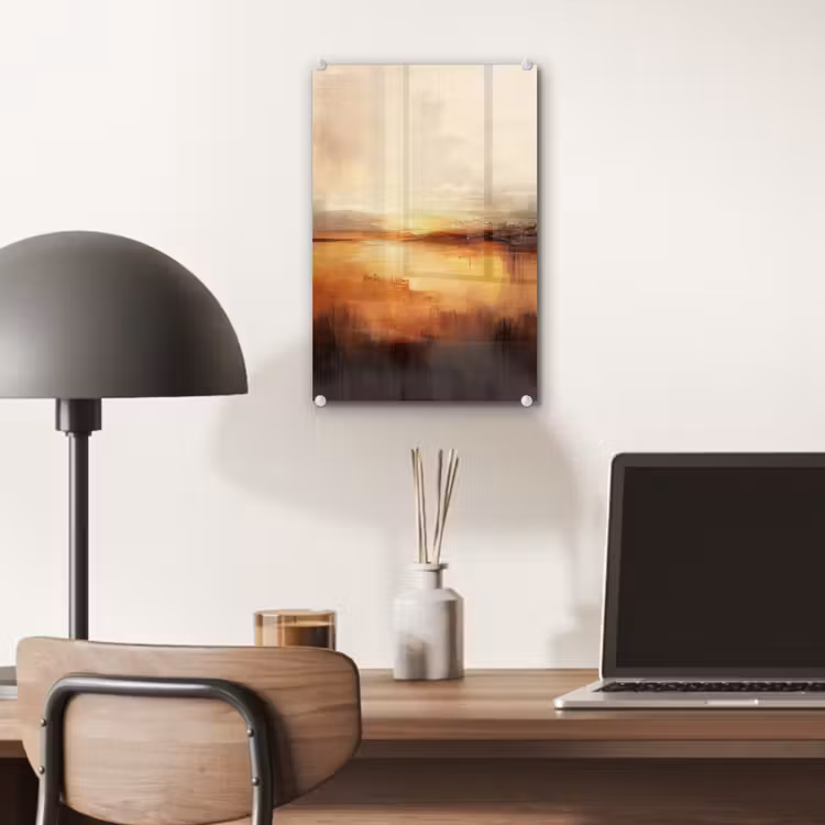 Glas schilderij - Abstract - Bruin - Modern - Herfst kleuren — 7