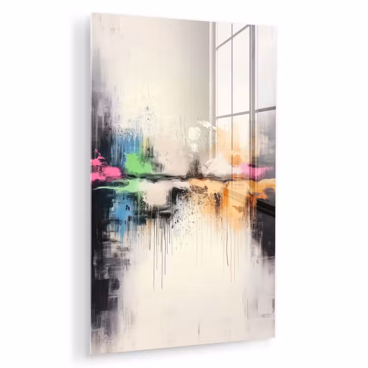 Glas schilderij - Abstract - Kleurexplosie - Landschap — 1
