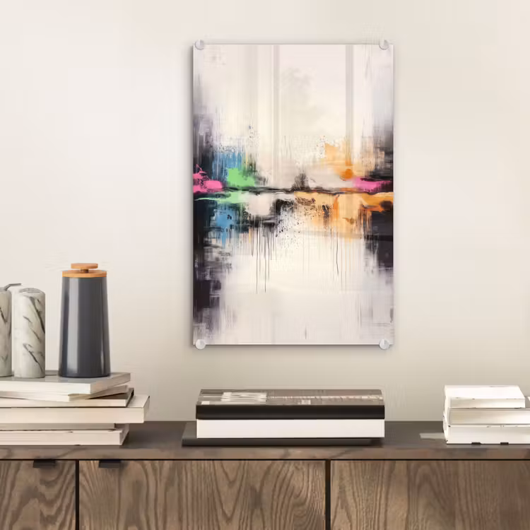 Glas schilderij - Abstract - Kleurexplosie - Landschap — 2