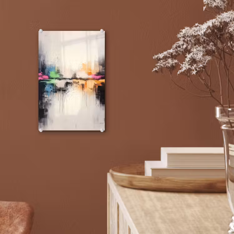 Glas schilderij - Abstract - Kleurexplosie - Landschap — 6