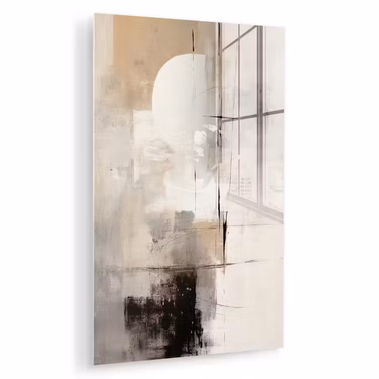 Glas schilderij - Abstract - Kunst - Grijs — 1