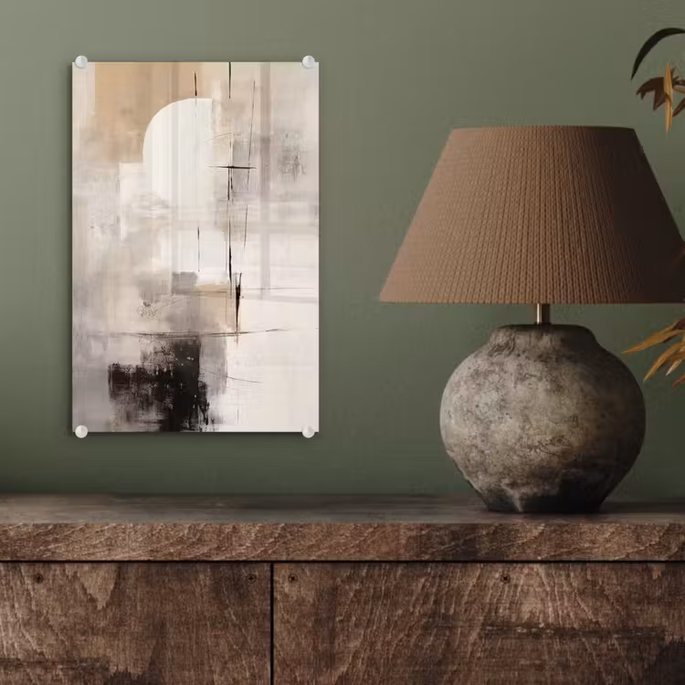 Glas schilderij - Abstract - Kunst - Grijs — 4