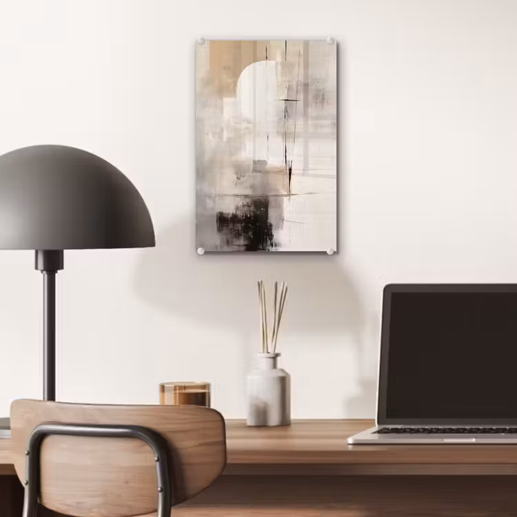 Glas schilderij - Abstract - Kunst - Grijs — 7