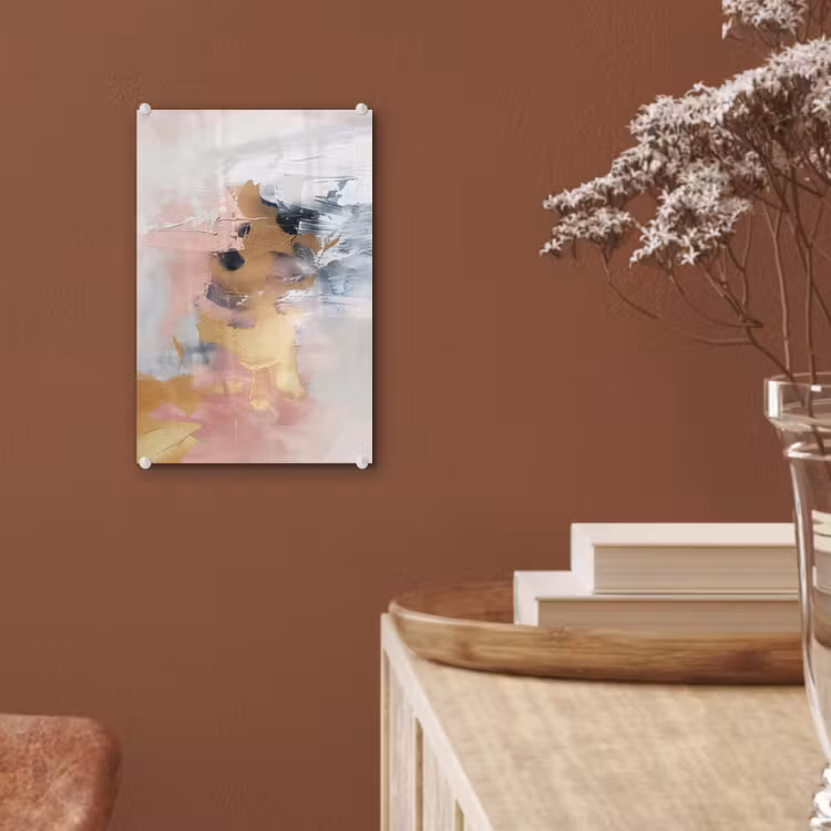 Glas schilderij - Abstract - Pastel kleuren - Goud - Modern - Aesthetic — 6