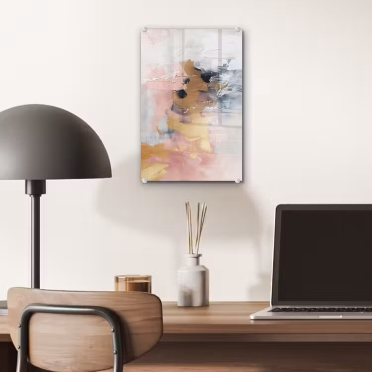 Glas schilderij - Abstract - Pastel kleuren - Goud - Modern - Aesthetic — 7