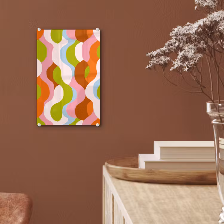 Glas schilderij - Abstract - Vormen - Roze — 6