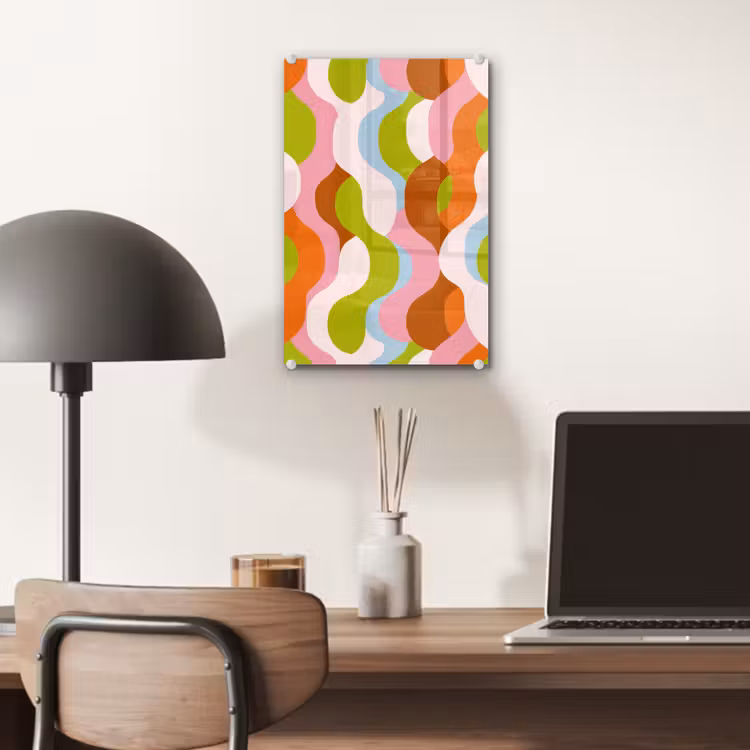 Glas schilderij - Abstract - Vormen - Roze — 7