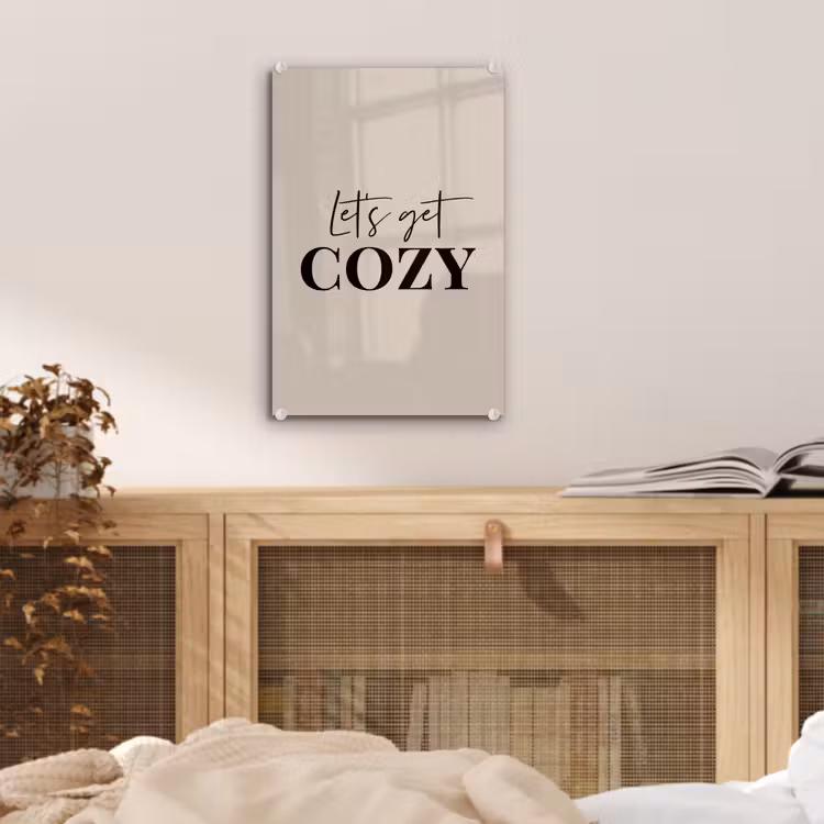 Glas schilderij - Beige - Winter - Quote - Cozy — 5