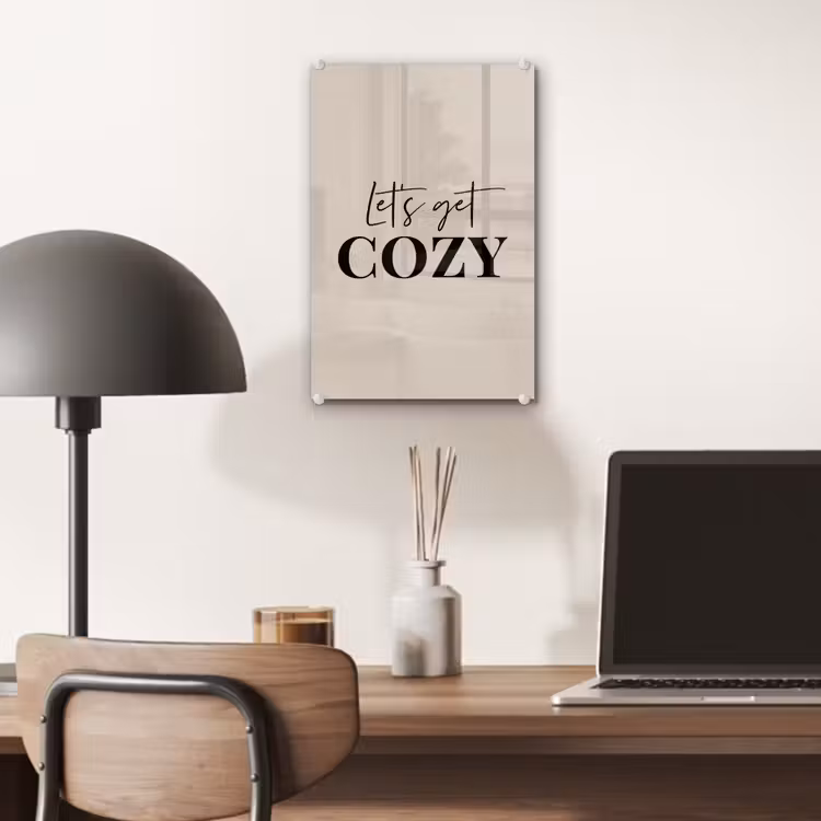 Glas schilderij - Beige - Winter - Quote - Cozy — 7