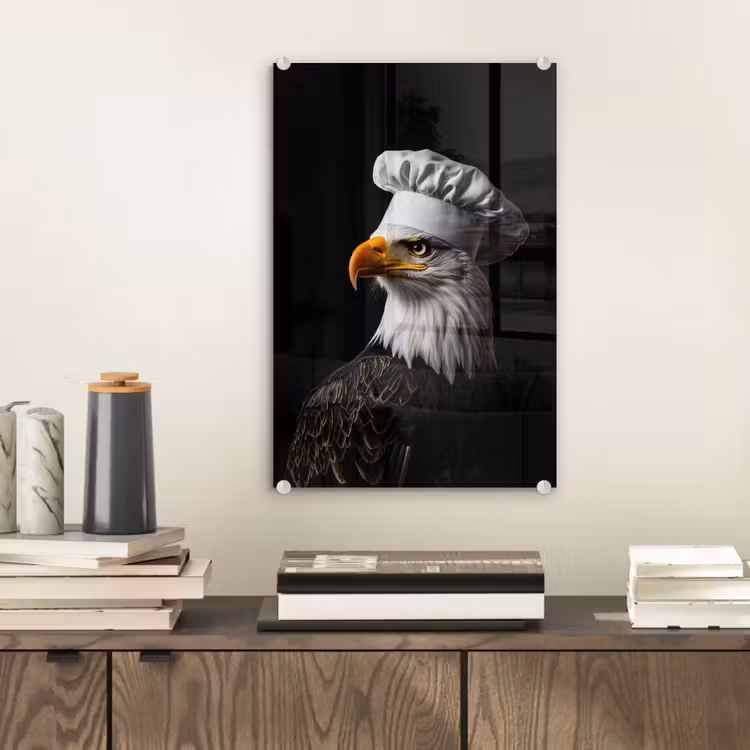 Glas schilderij - Arend -Amerika - Koksmuts - Vogel - Stoer — 2
