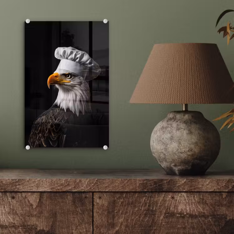 Glas schilderij - Arend -Amerika - Koksmuts - Vogel - Stoer — 4