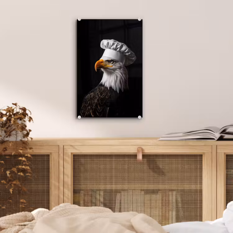 Glas schilderij - Arend -Amerika - Koksmuts - Vogel - Stoer — 5