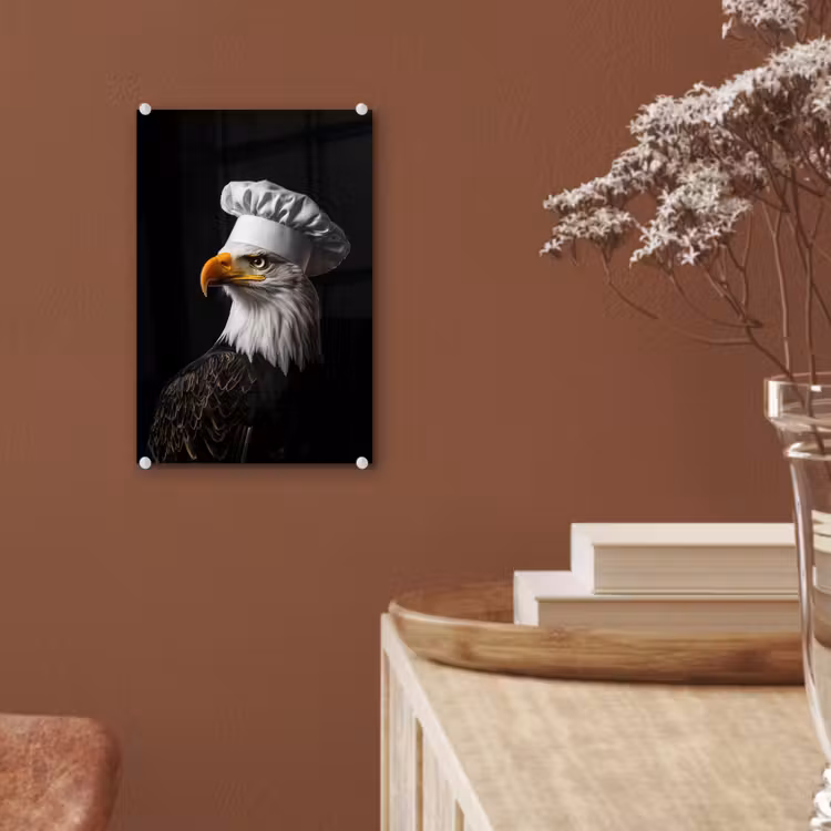 Glas schilderij - Arend -Amerika - Koksmuts - Vogel - Stoer — 6