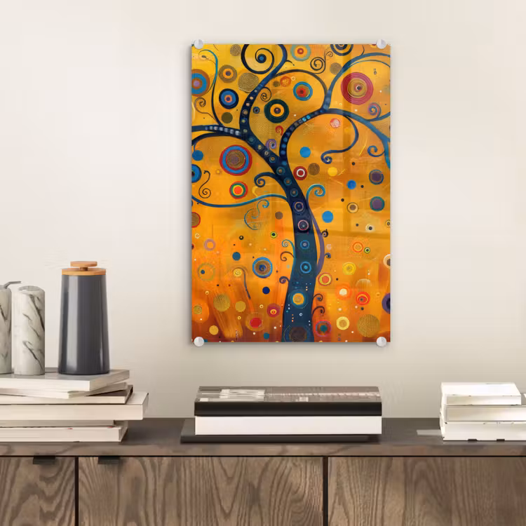Glas schilderij - Abstract - Boom - Levensboom - Modern — 2
