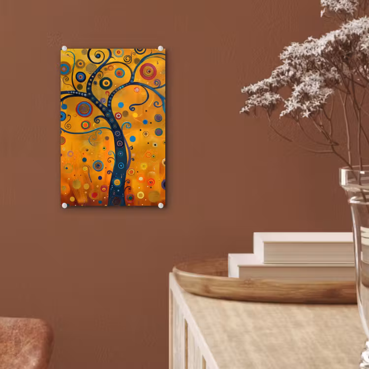 Glas schilderij - Abstract - Boom - Levensboom - Modern — 6