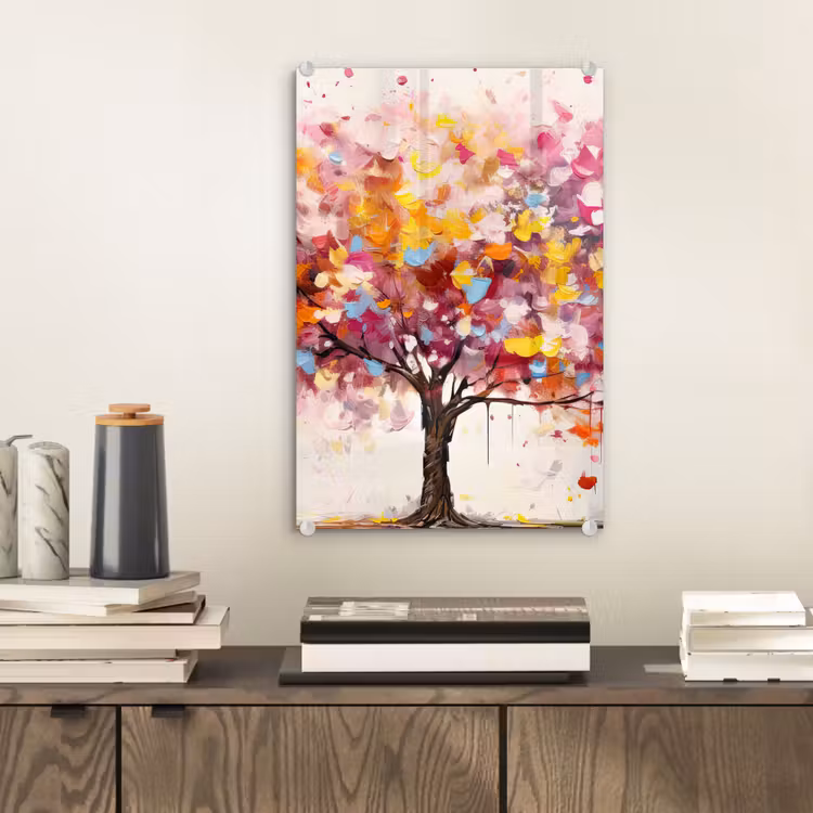 Glas schilderij - Aquarel - Boom - Kunst - Abstract — 2