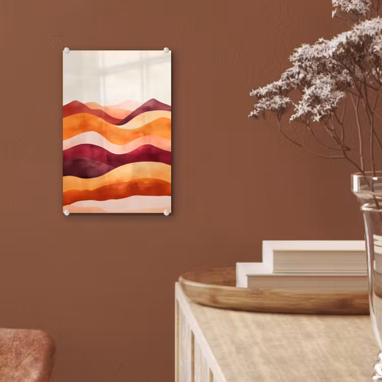 Glas schilderij - Abstract - Landschap - Golven — 6