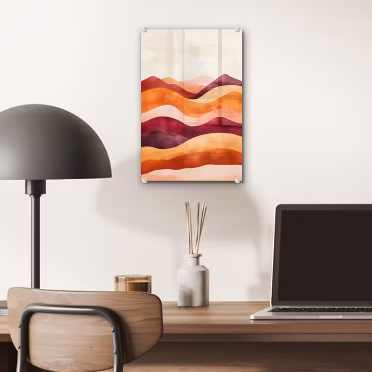 Glas schilderij - Abstract - Landschap - Golven — 7