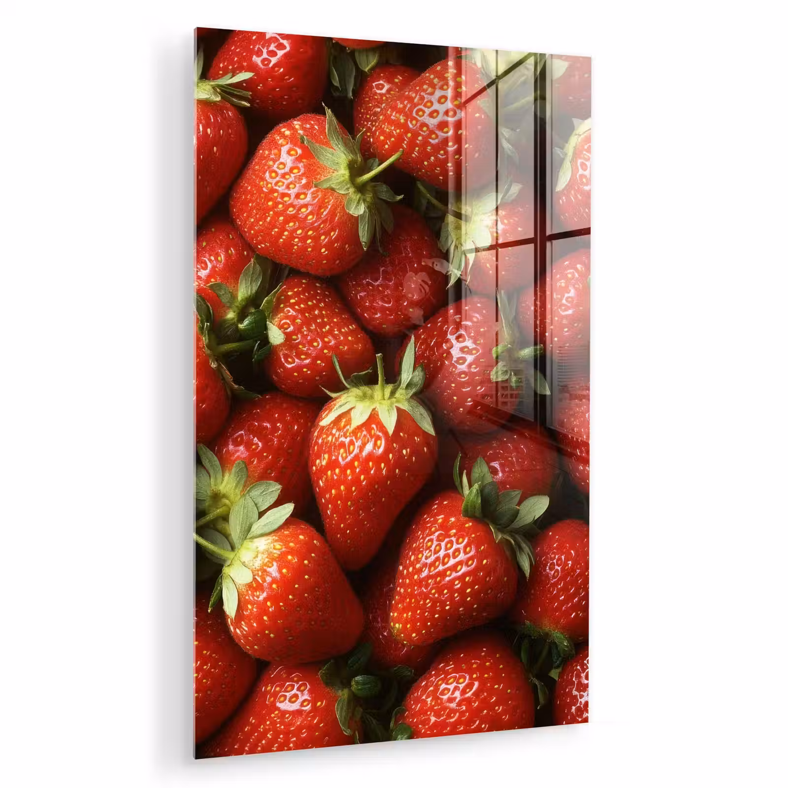 Glas schilderij - Aardbei - Fruit - Rood — 1