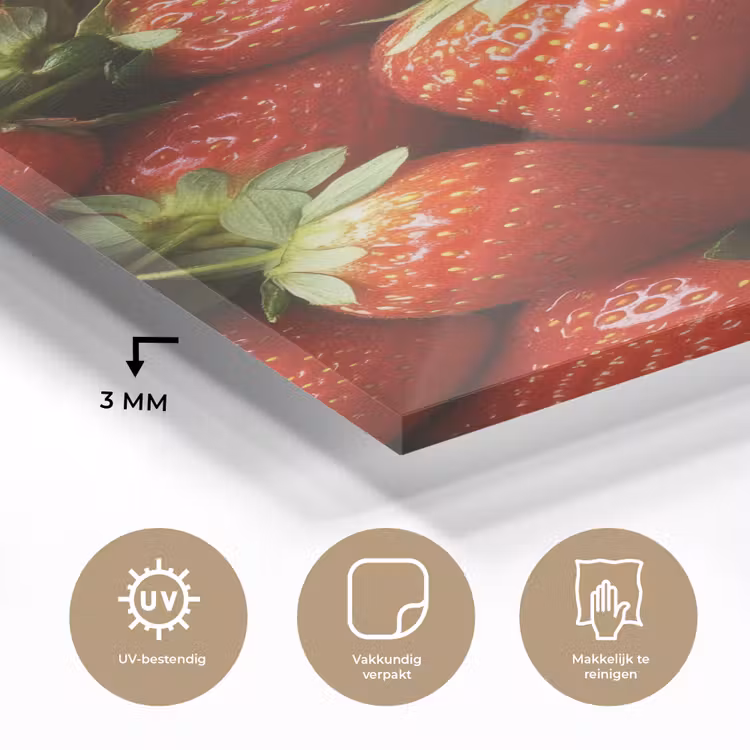 Glas schilderij - Aardbei - Fruit - Rood — 3