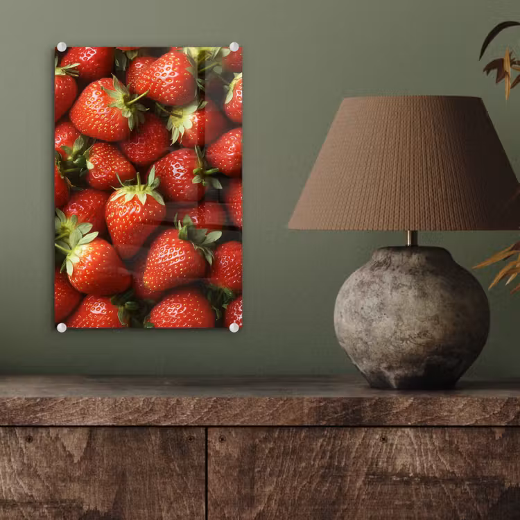 Glas schilderij - Aardbei - Fruit - Rood — 4
