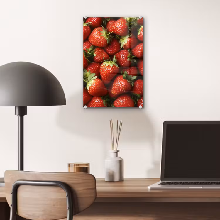 Glas schilderij - Aardbei - Fruit - Rood — 7
