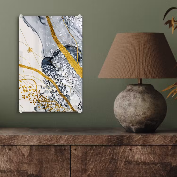 Glas schilderij - Abstract - Goud - Natuur - Kunst — 3