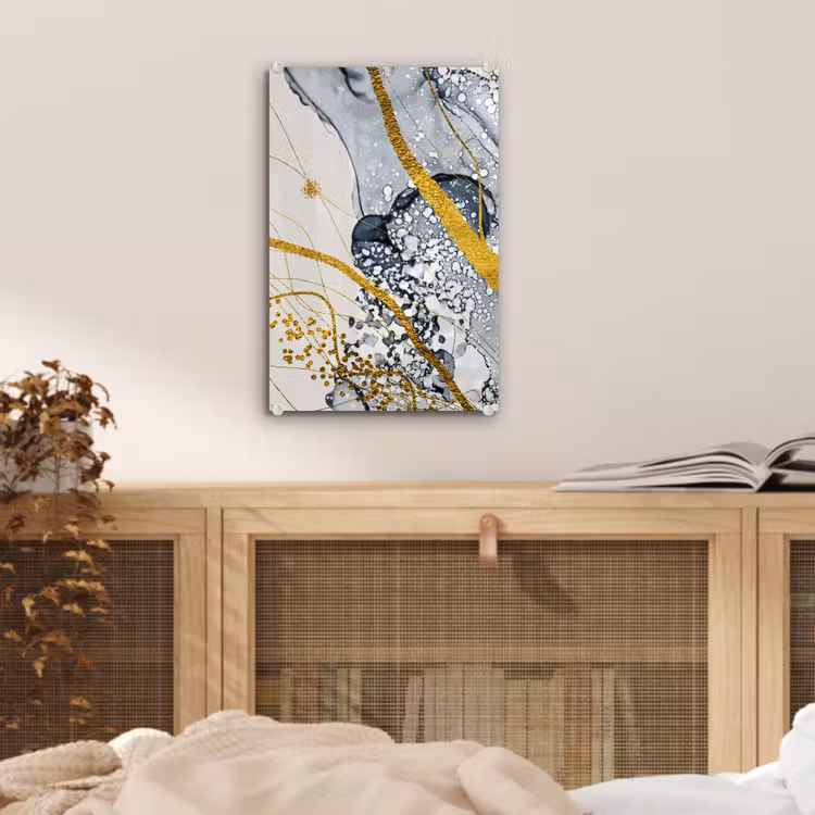Glas schilderij - Abstract - Goud - Natuur - Kunst — 4